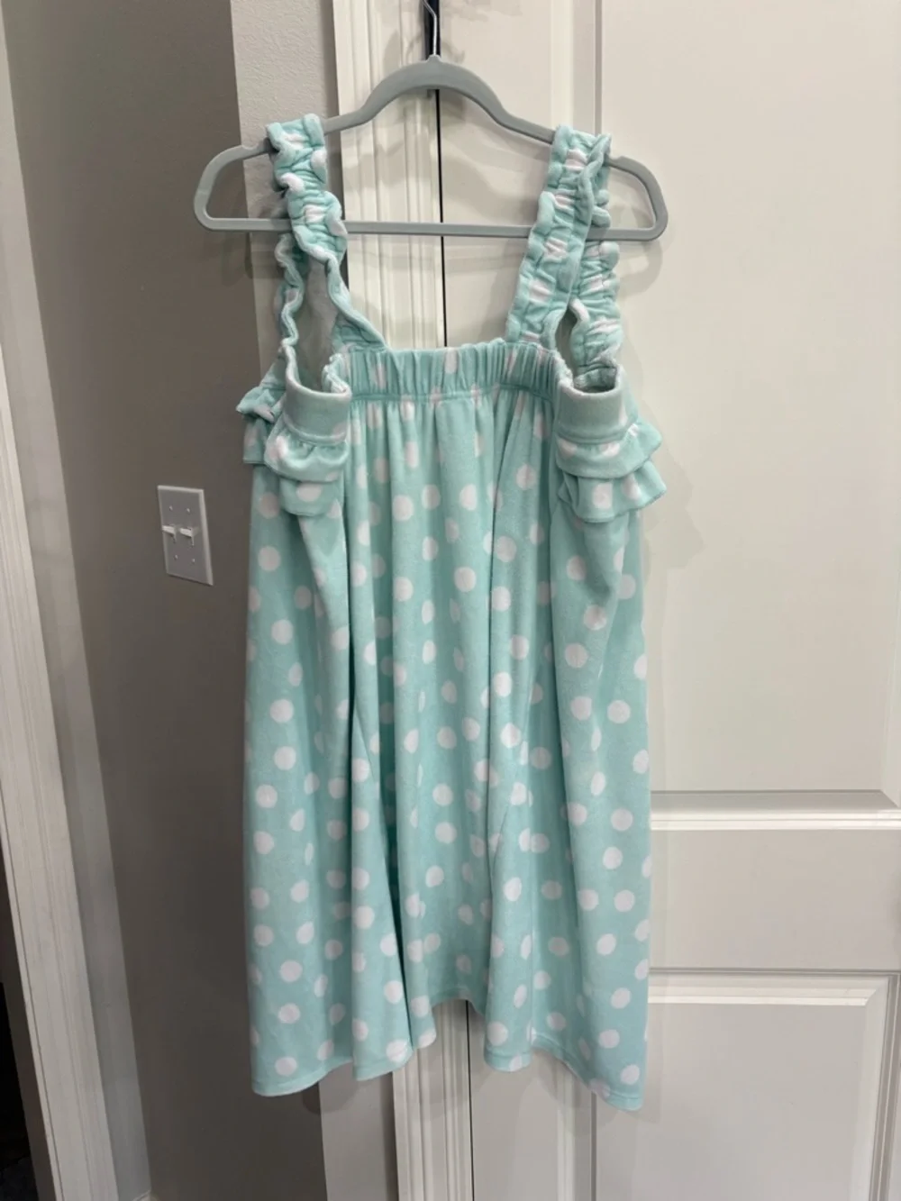 Jasmine & Ginger mint green polka dot wrap towel in small/medium GUC